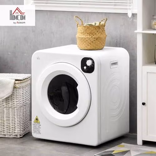 HOMCOM 6kg Vented Tumble Dryer, Freestanding, Wall Mounted or Stackable, White – 2