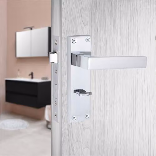 Golden Grace Victorian Delta Bathroom Mortise Lock Handles in Polished Chrome – 2