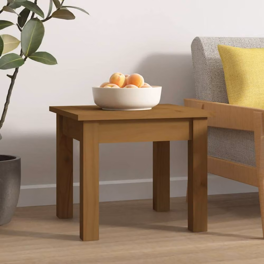 Berkfield Home Beautiful Coffee Table in Honey Brown Solid Pine, W/D/H: 35 x 35 x 30 cm – 2