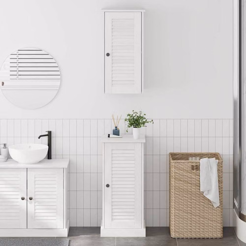 Berkfield Home Beautiful 2-Piece Antique White Bathroom Vanity Unit Set, W/D/H: 37 x 34 x 80 cm – 2
