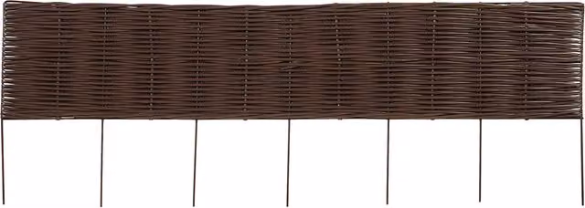 Ornate Collection Faux Rattan Garden Edging in Brown