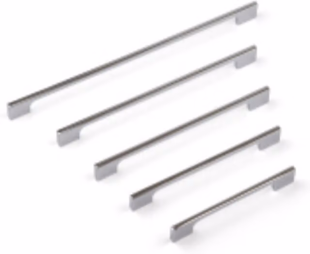 Handle & Home Slim D-Bar Cabinet Handles in Silver Chrome, 180mm