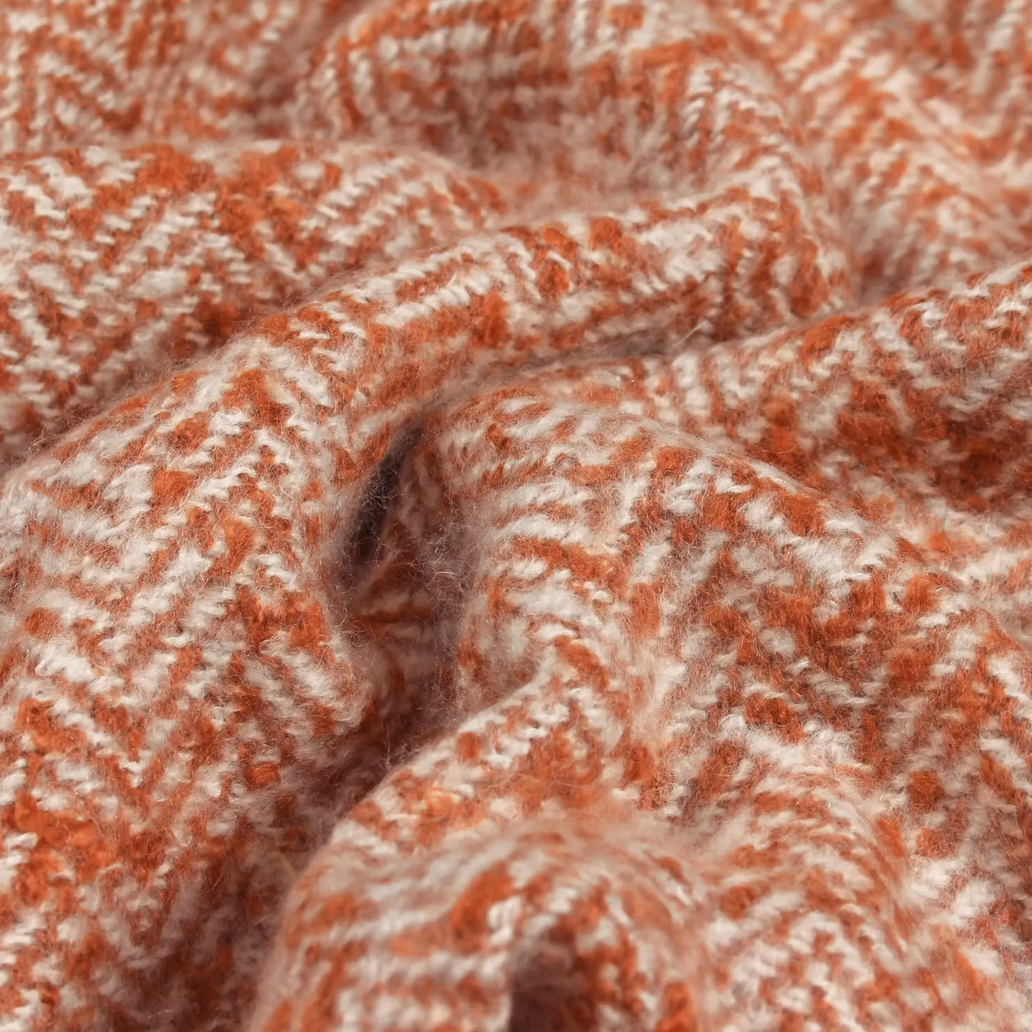 Furn Weaver Woven Herringbone Geometric Throw in Rust Red, W: 130 cm, D: 180 cm – 4