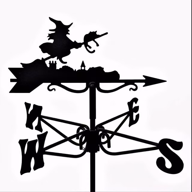 Espira Witch Mini Metal Weathervane in Black