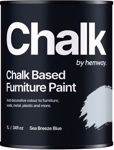 Hemway Chalk Based Furniture Paint in Flat Matt Sea Breeze Blue, 1L