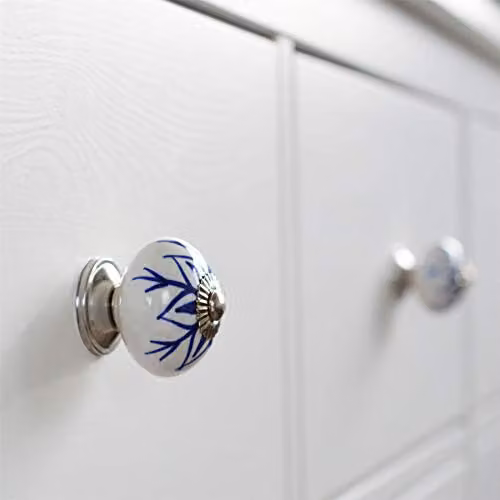 Nicola Spring Pack of 12 Blue Ceramic Cabinet Knobs – 2