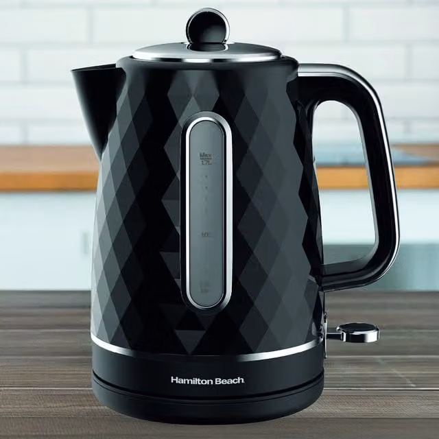 Hamilton Beach 1.7 l Metal Textured Kettle in Black