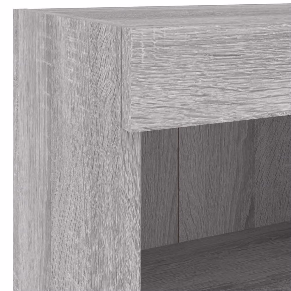 Berkfield Home 4 Piece Modern Wall Mounted TV Cabinet Set with Integrated LED Lighting in Grey Sonoma – 4
