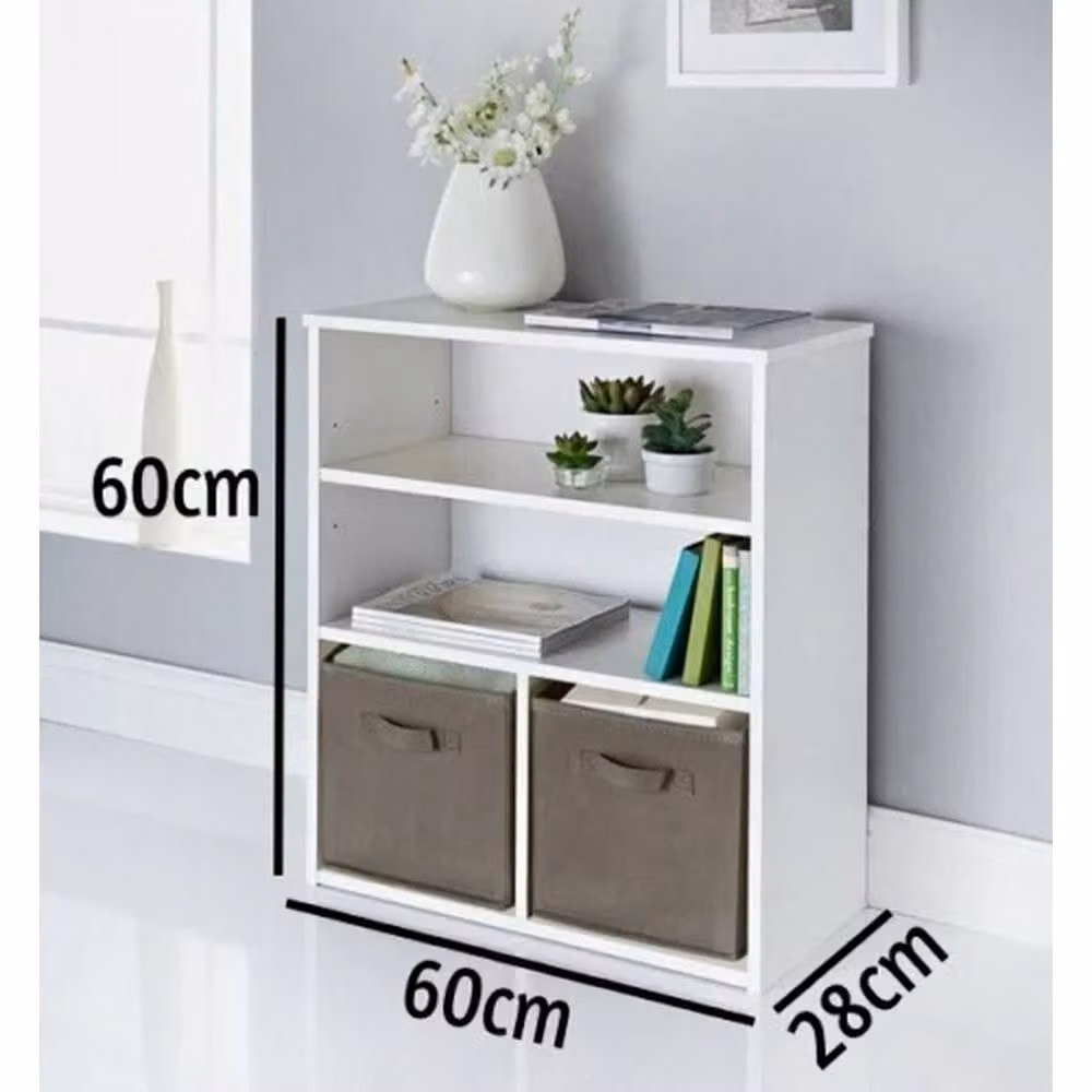 PAWNORA 2 Shelf 2 Cube Storage Unit in White – 2