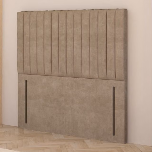 Somnior Beds Ltd Verona Velvet Small Double Floor Standing Upholstered Headboard in Beige