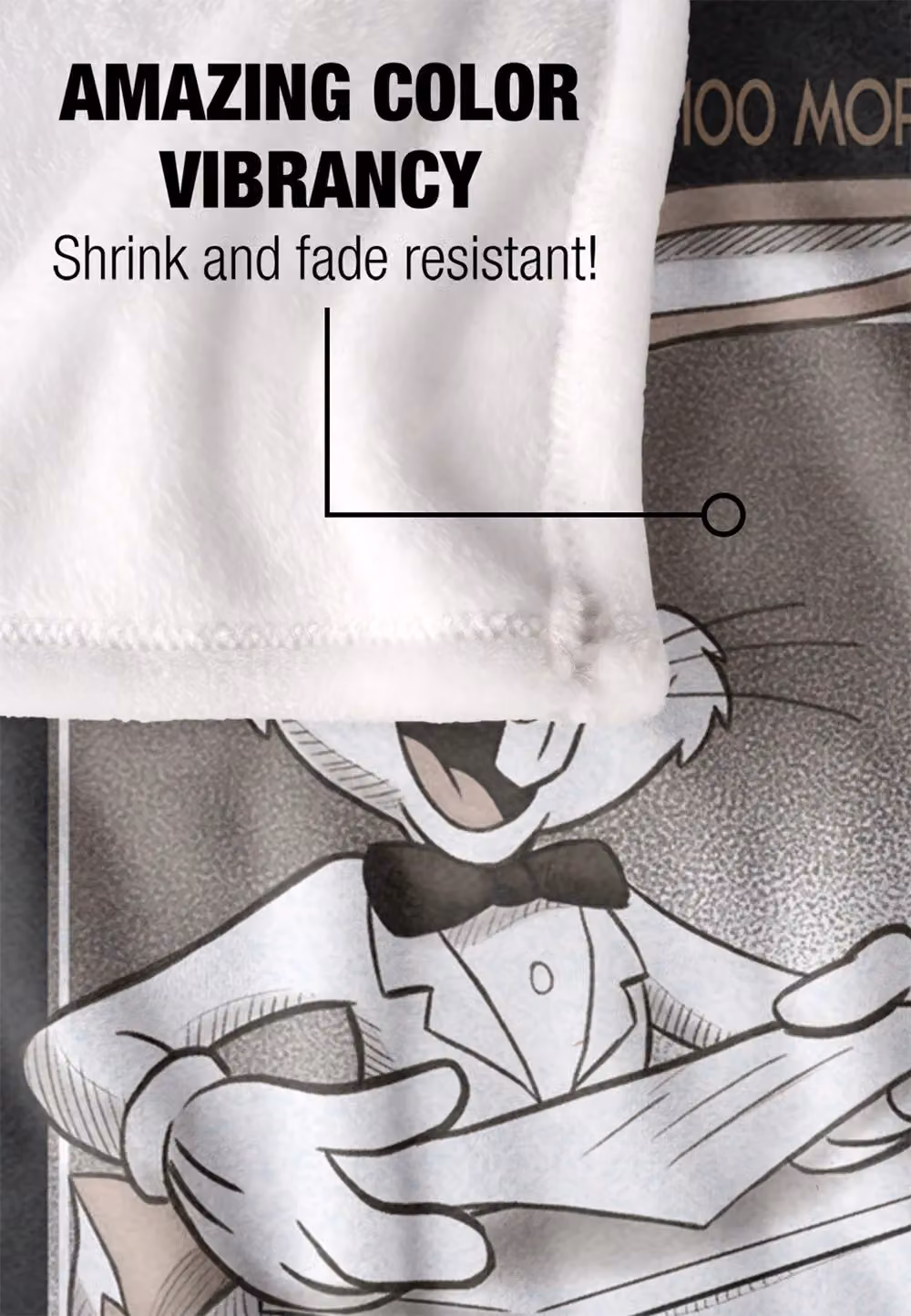 Warner Brothers Looney Tunes Silky Touch Super Soft Throw Blanket, White, W: 152 cm, D: 127 cm – 3