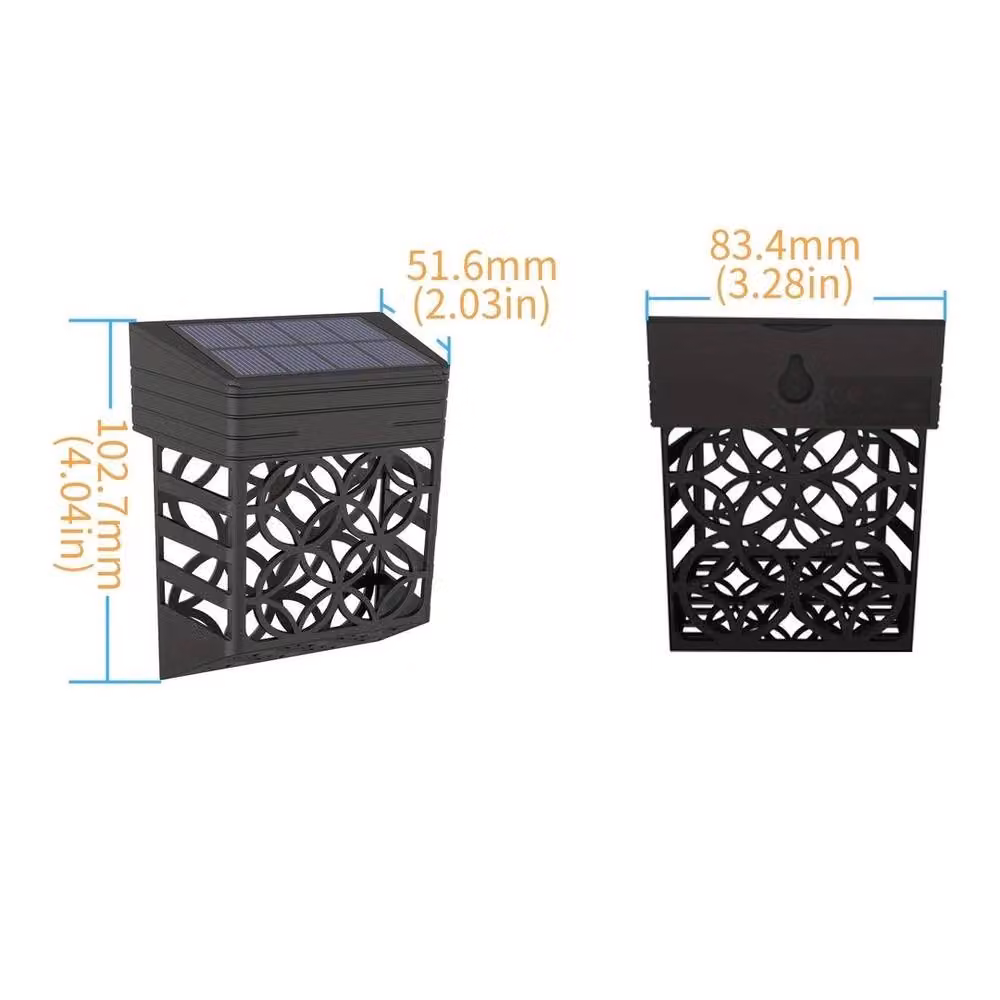SPETLEK Pack of 2 Super Bright Solar Powered Black Wall Lights with Dusk Sensor for Garden and Terrace – 2
