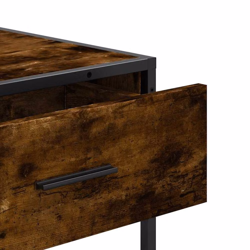 Berkfield Home Decorative Console Table in Smoked Oak Brown, W/D/H: 90 x 35 x 80 cm – 4