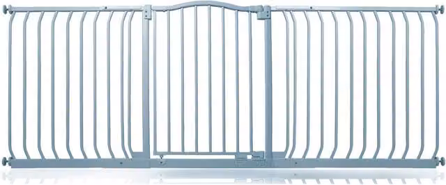 Safetots Extendable Curved Top Safety Gate in Matt Grey for Doors and Stairs