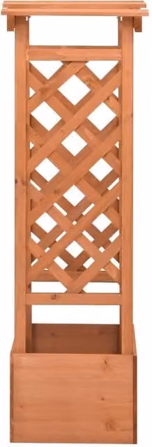 Berkfield Home Brown Firwood Trellis Planter with Arch, W/D/H: 49 x 39 x 117 cm – 1
