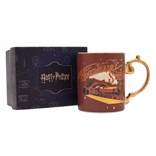 Widdop and Co Harry Potter Hogsmeade Station Collectable Ceramic Mug, Red with Gold Handle, 325ml – 3