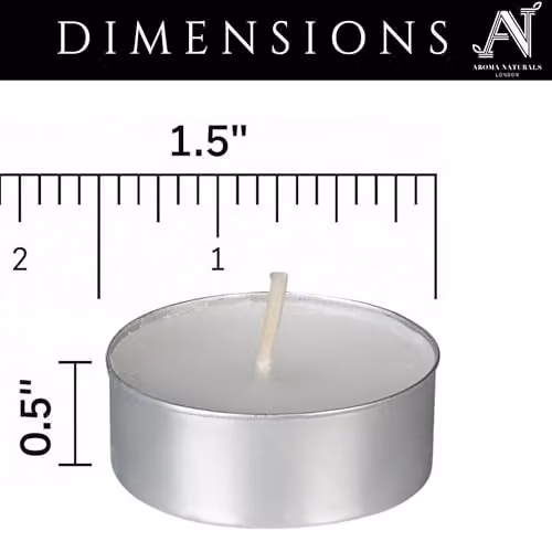 Aroma Naturals London Unscented White Tealight Candles in Aluminium Cups, D3.8 x H1.45 cm, 50 Pack – 2