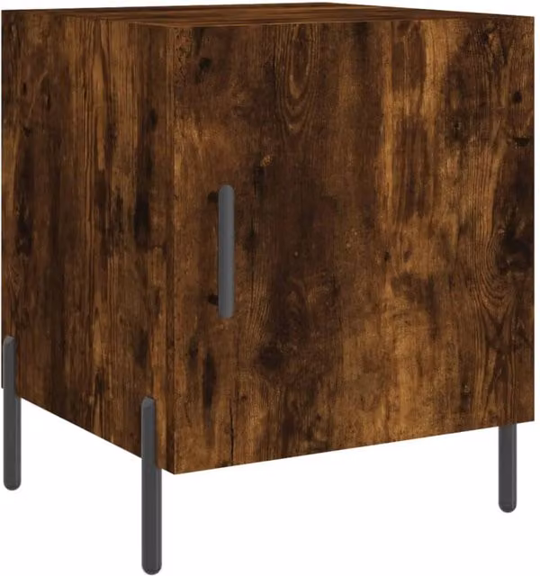 Berkfield Home Bedside Cabinet in Smoked Oak Brown, W/D/H: 40 x 40 x 50 cm – 1