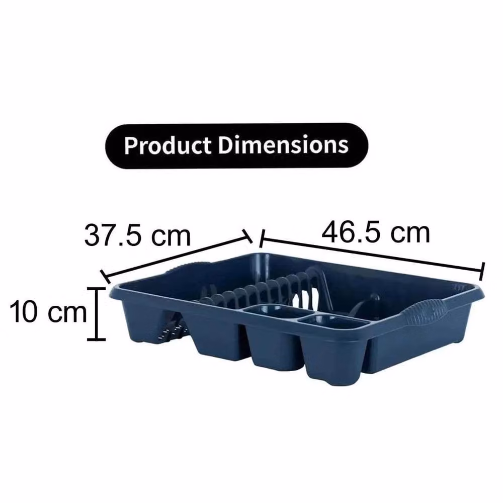 PAWNORA Navy Blue Plastic Kitchen Sink Dish Drainer and Cutlery Holder – 2
