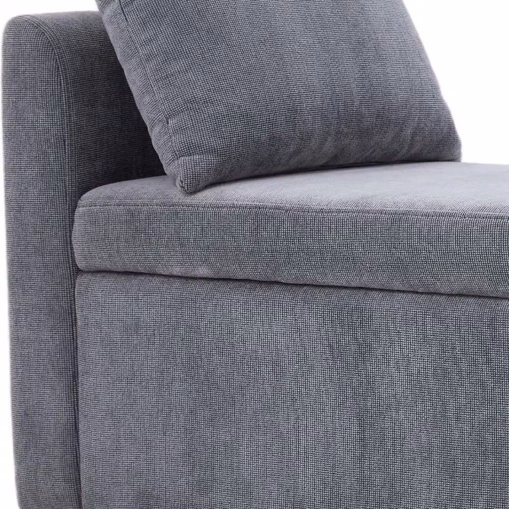 NESTLUNE Upholstered Storage Bench Ottoman Seat in Grey, W: 80 cm x D: 100 cm – 6