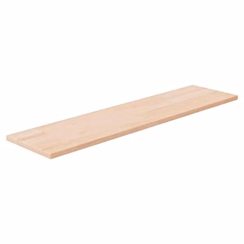 vidaXL Untreated Solid Oak Shelf Board, Brown, W: 80 cm, D: 20 cm, H: 1.5 cm