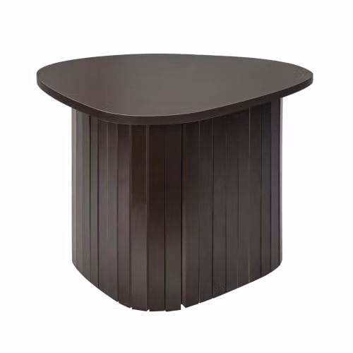 OHS Madison Ribbed Round Side Table in Chocolate Brown, W/D/H: 39 x 39 x 55 cm – 2