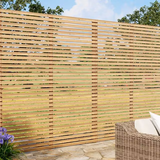 Lifeideas Untreated Wooden Garden Privacy Fence Board in Yellow, Height: 180 cm