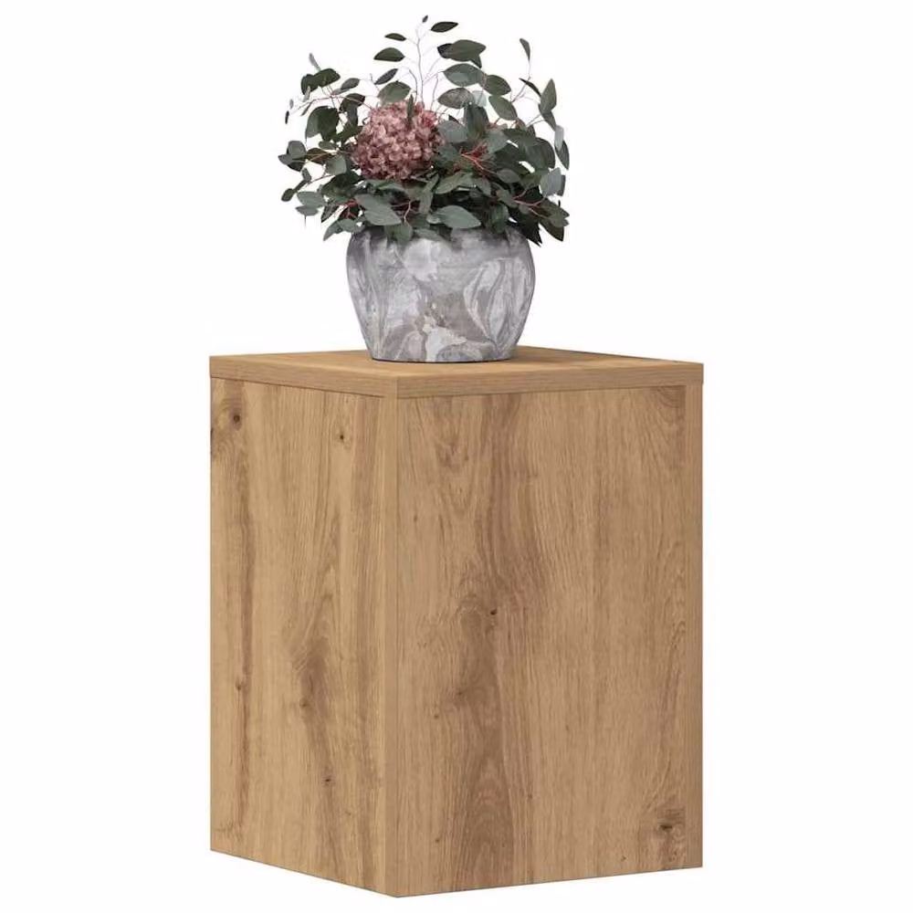 Berkfield Home Artisan Oak Plant Stands, 2 Piece Set, Brown, W/D/H: 25 x 25 x 35 cm – 3