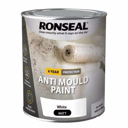 Ronseal Mould Resistant Anti Mould Paint White Matt 750ml – 2