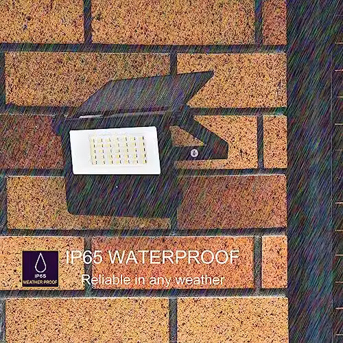 Harper Living Solar LED Outdoor Floodlight with Motion and Dusk Sensor, Black, 860 Lumens, 6500K Cool White, IP65 Weatherproof – 7