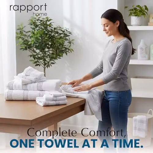 Rapport Home Spa 6 Piece Cotton Towel Bale Set in White – 3