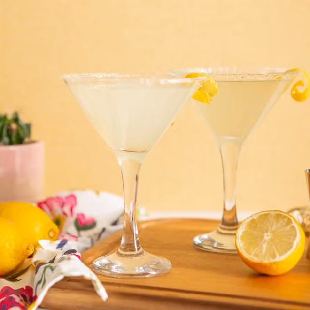 LAV Transparent Yellow Cocktail Glass, 175 ml, Pack of 6