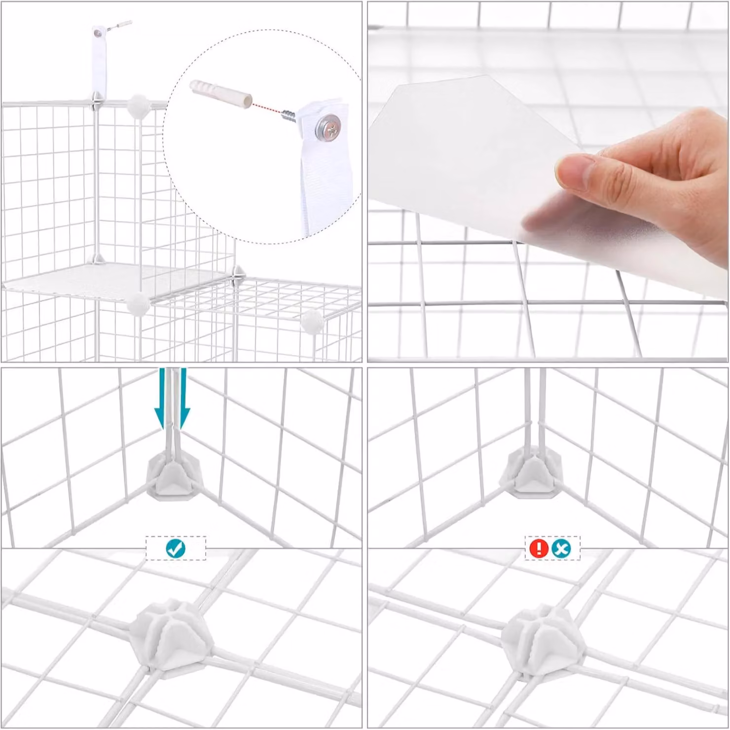 SONGMICS 16 Cube Metal Wire Modular Shelving Organiser in White – 3