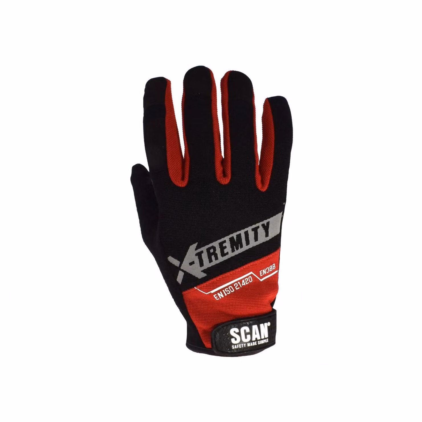 Scan Touch Screen Function Work Gloves, Black and Multicolour, Size: Large, EN 388 Certified – 3