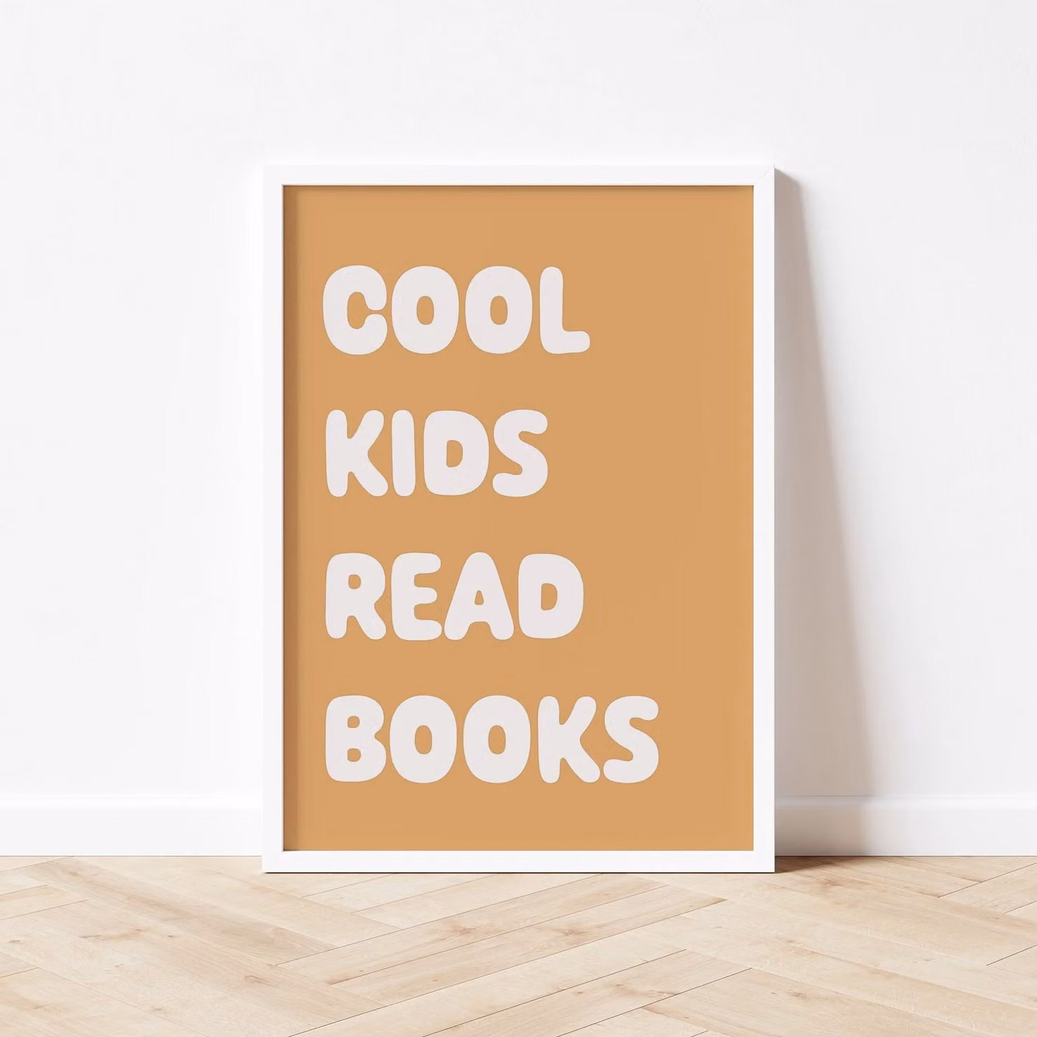 Autumns Corner Cool Kids Read Books Typography Illustration Paper Poster in Green and Multicolour, A3 – 1