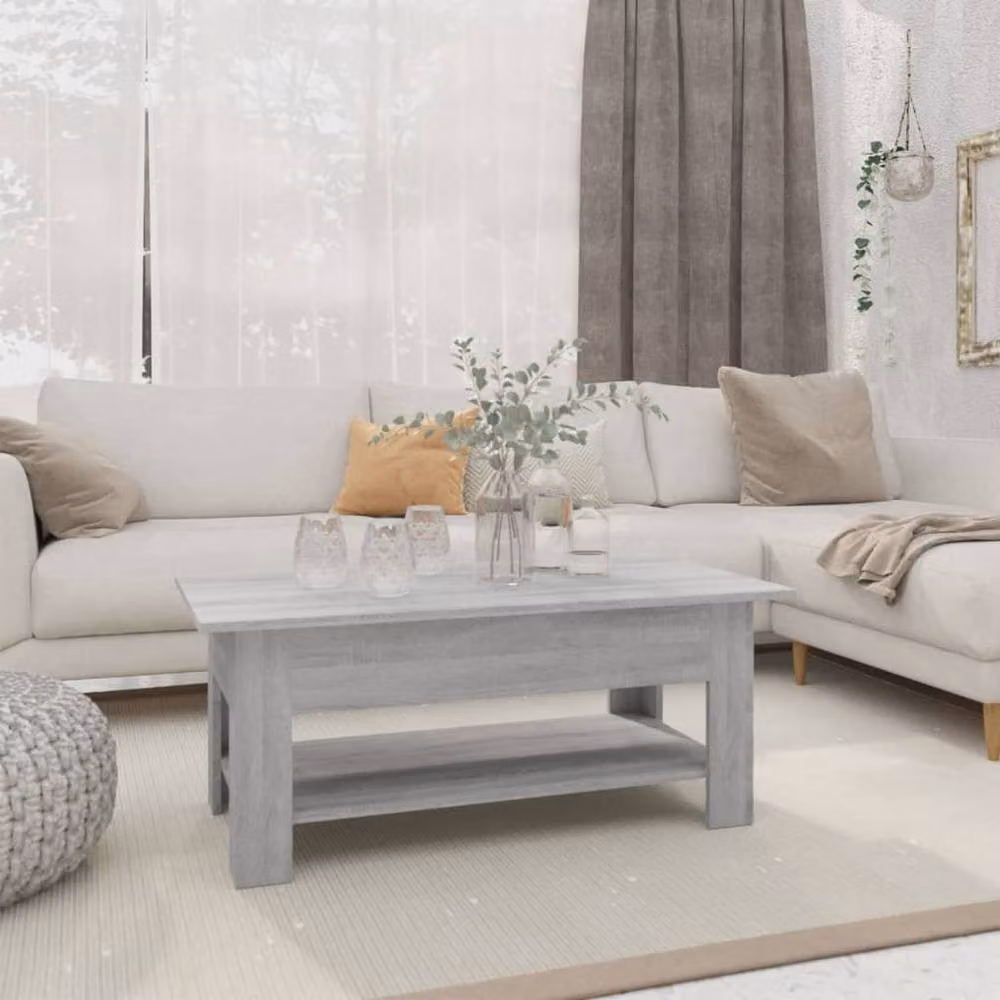 Berkfield Home Modern Coffee Table in Grey Sonoma, W/D/H: 102 x 55 x 42 cm – 2