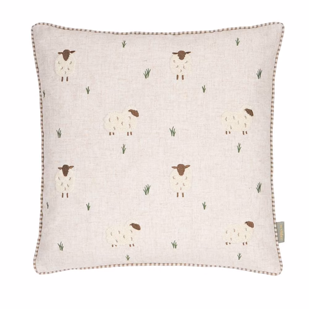 Wylder White Striped Velvet Square Cushion, W/D/H: 45 x 45 x 1 cm – 2