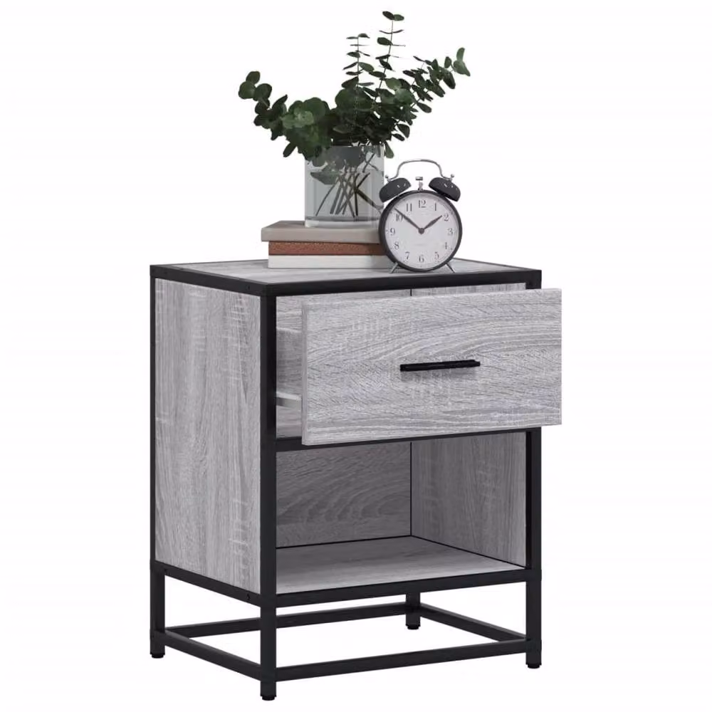 Berkfield Home Decorative Bedside Cabinets, 2 Piece Set, Grey Sonoma, W: 40 cm, D: 31 cm, H: 50 cm – 4