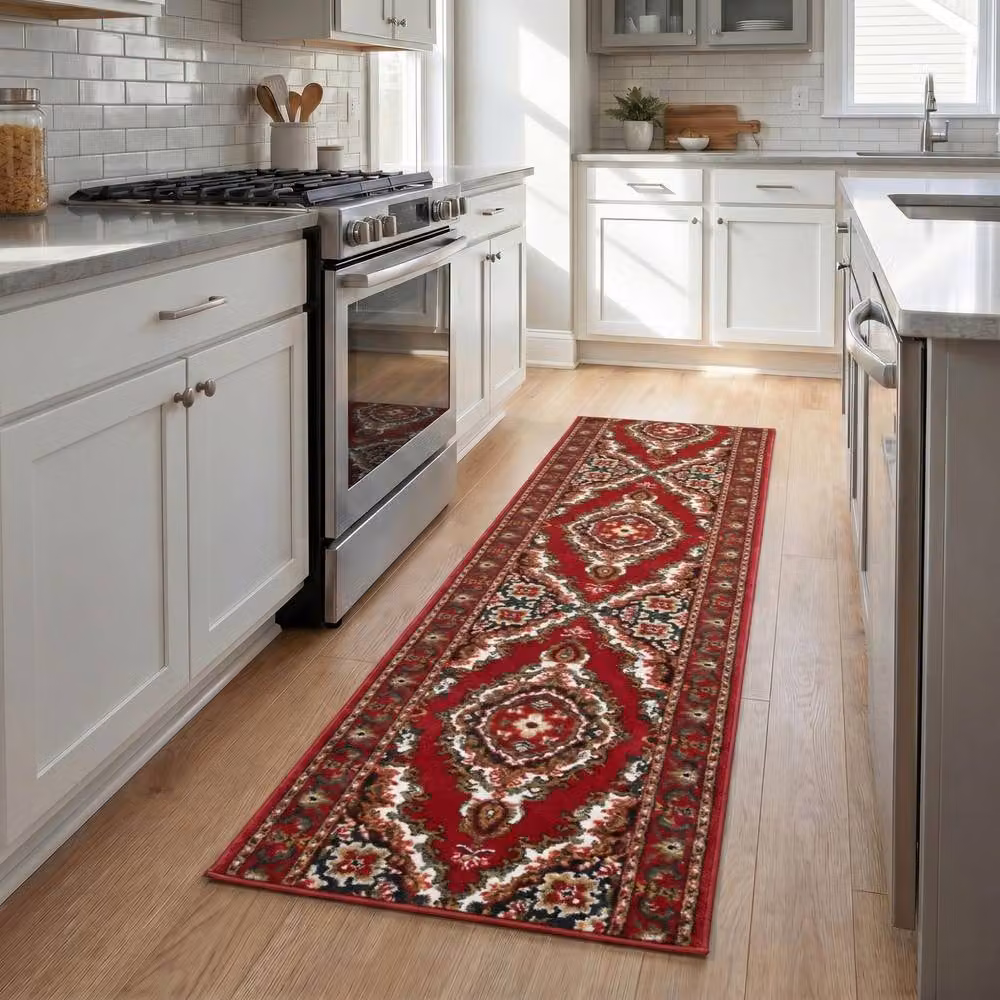Bravich LTD Texas Medallion Traditional Hallway Runner Rug, Red, W: 60 cm, L: 900 cm – 2