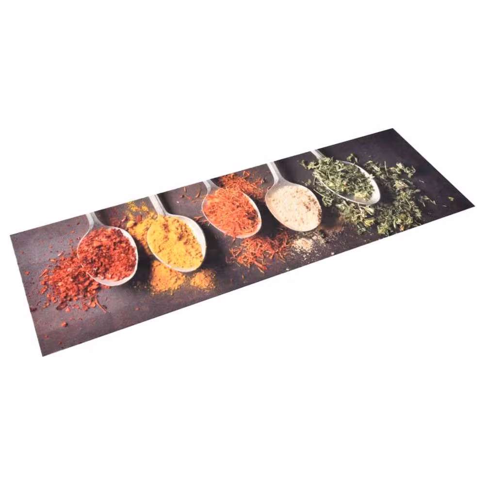 Berkfield Home Washable Spoons Kitchen Carpet, Multicolour, W/D/H: 60 x 300 cm