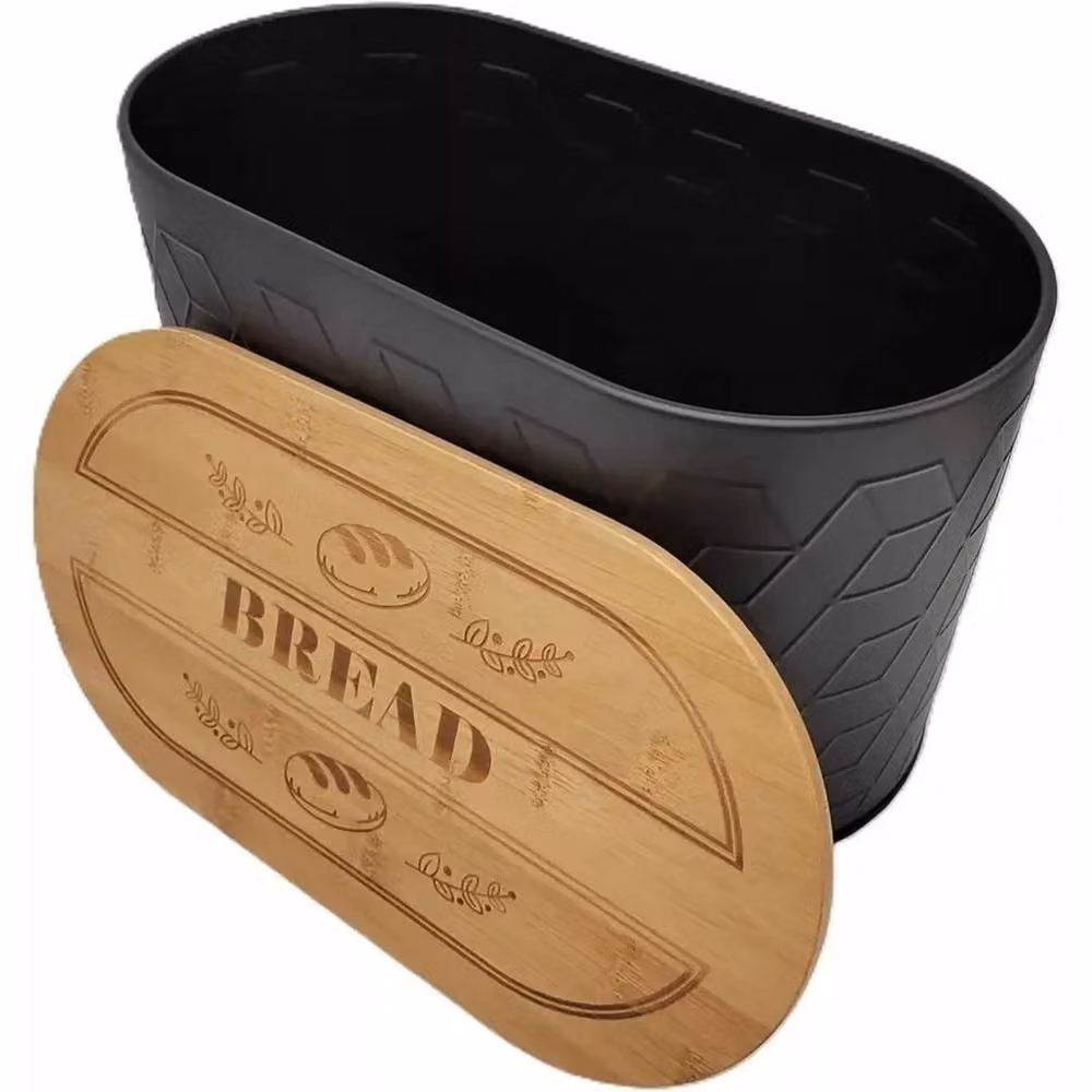 Hinsinc 4-Piece Airtight and Leakproof Bread and Food Storage Canister Set in Black – 4
