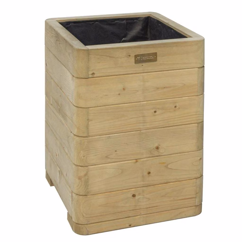 Cheshire Pressure Treated Tall Wood Planter in Brown – 2