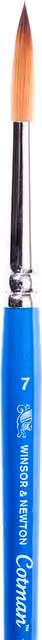 Winsor & Newton No. 7 Round Short Handle Designer's Watercolour Brush with Transparent Wood Handle – 1