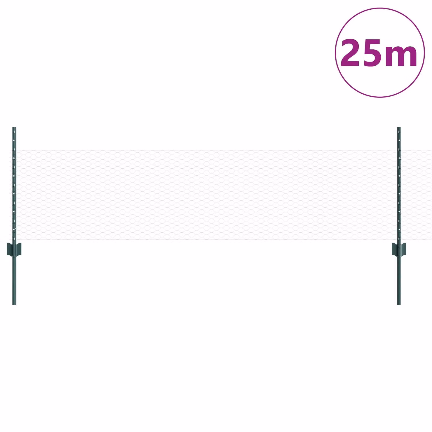 Berkfield 2 Piece Green PVC-coated Steel Garden Fence Set, W: 25 m, H: 0.5 m – 2