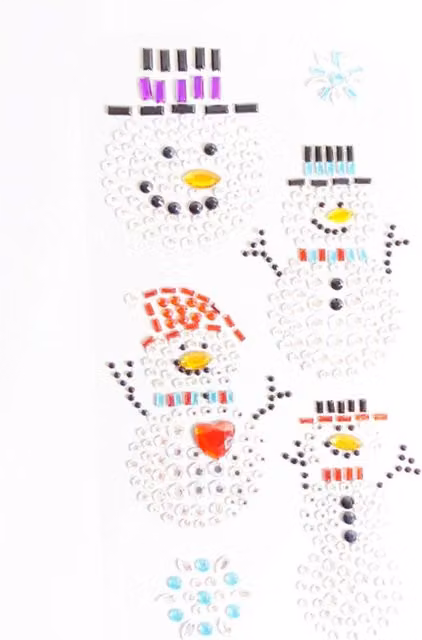 Syntego Multicolour Resin Snowman Sticker Set in White