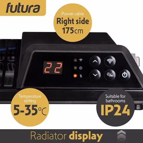 Futura 2000W WiFi Smart Glass Panel Convector Heater, Black, Wall Mounted or Freestanding – 6