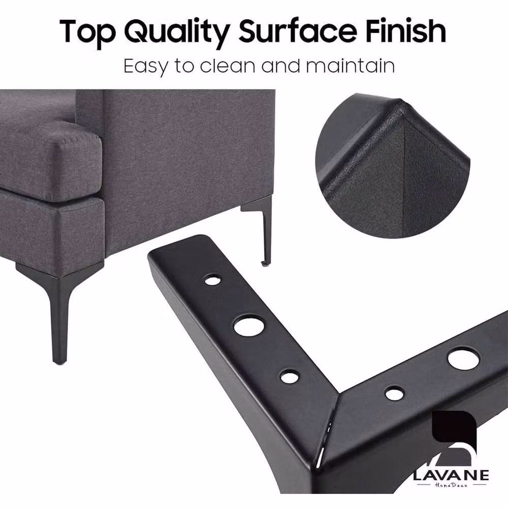 FLAVORA 8 Piece Heavy Duty Modern Black Iron Sofa Leg Stands, Height: 10 cm – 2