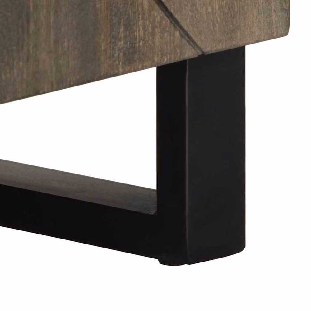 Berkfield Home Black Mango Wood TV Cabinet W: 105 cm, D: 33 cm, H: 46 cm – 4