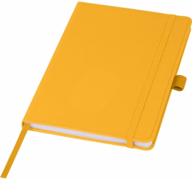 Marksman Thalaasa Ocean Bound Plastic Hardcover Notebook in Orange and Yellow with Lined Paper, Bookmark and Elastic Closure