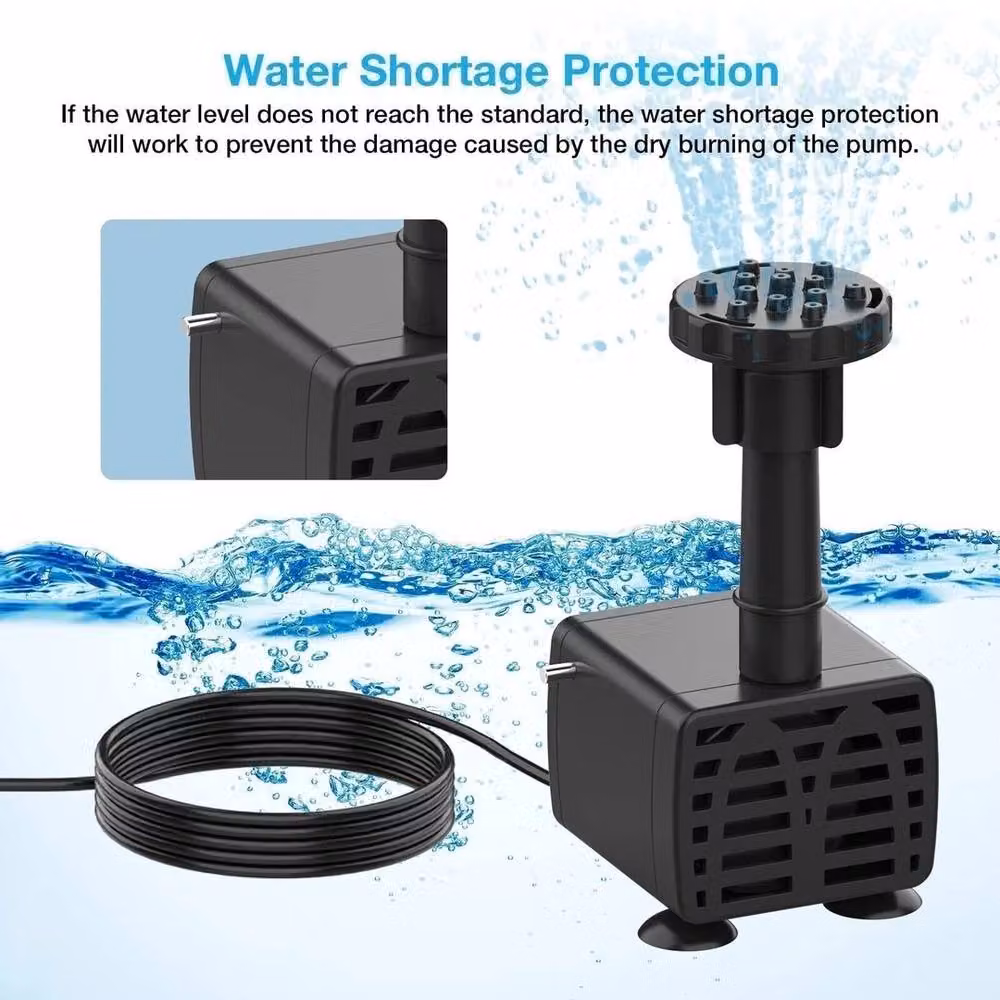 NESTLUNE 6.5W Solar Water Fountain and Pond Pump, Black, W: 100 cm, D: 15 cm – 3